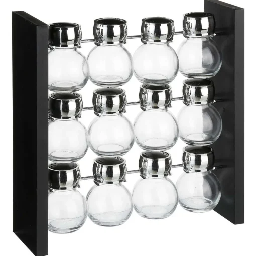 Salade Et Condiments|Five Pot Epice X12 Pièces Et Support Bois