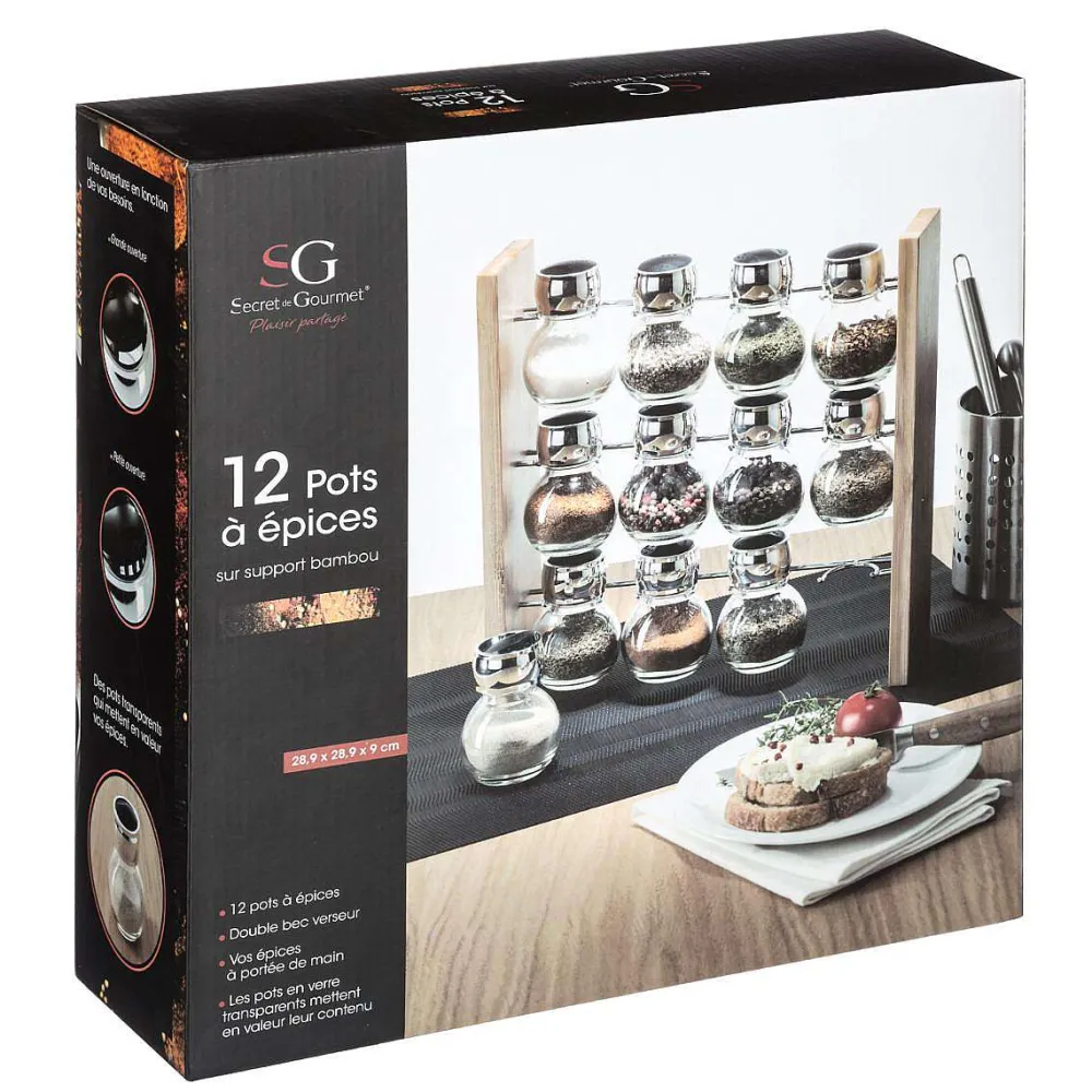 Salade Et Condiments|Five Pot Epicesx12 Support Bambou