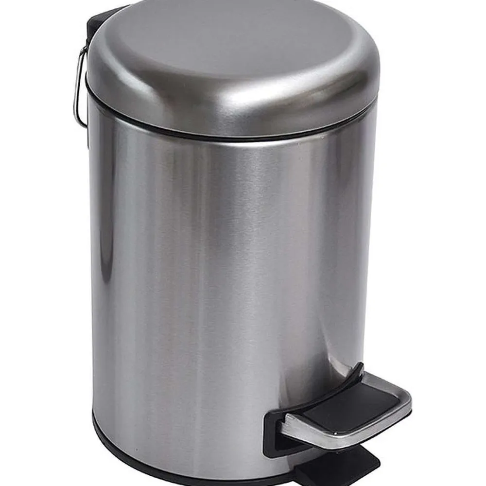 Poubelles De Salle De Bain|* Poubelle Acier Inoxydable 3 L Frein De Chute Chrome