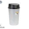 Poubelles|* Poubelle Bicolore 25L Noir Argent