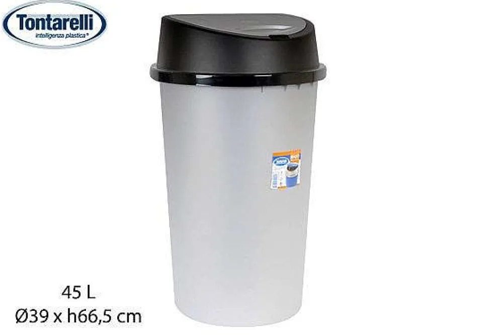 Poubelles|* Poubelle Bingo 45L Noir Argent