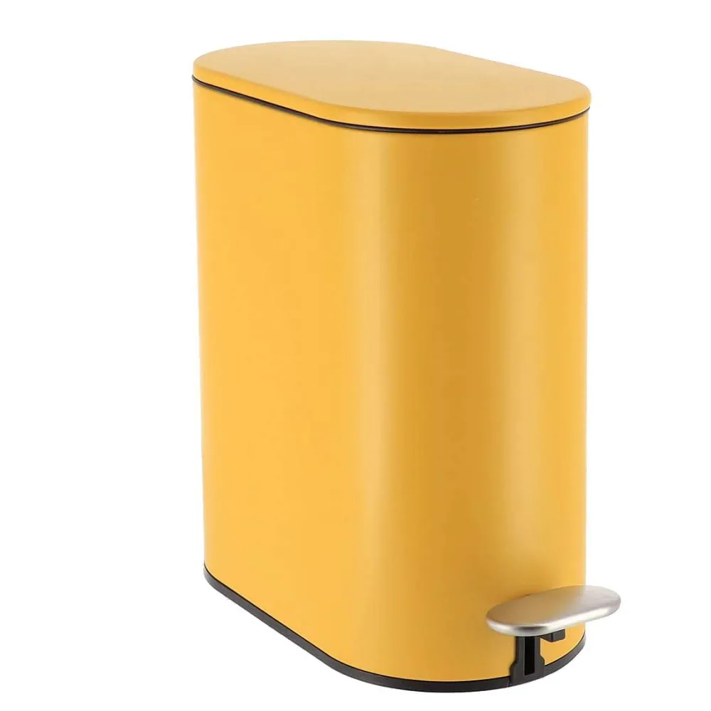 Poubelles De Salle De Bain|* Poubelle Metal Ovale 5L Pedale Ocre