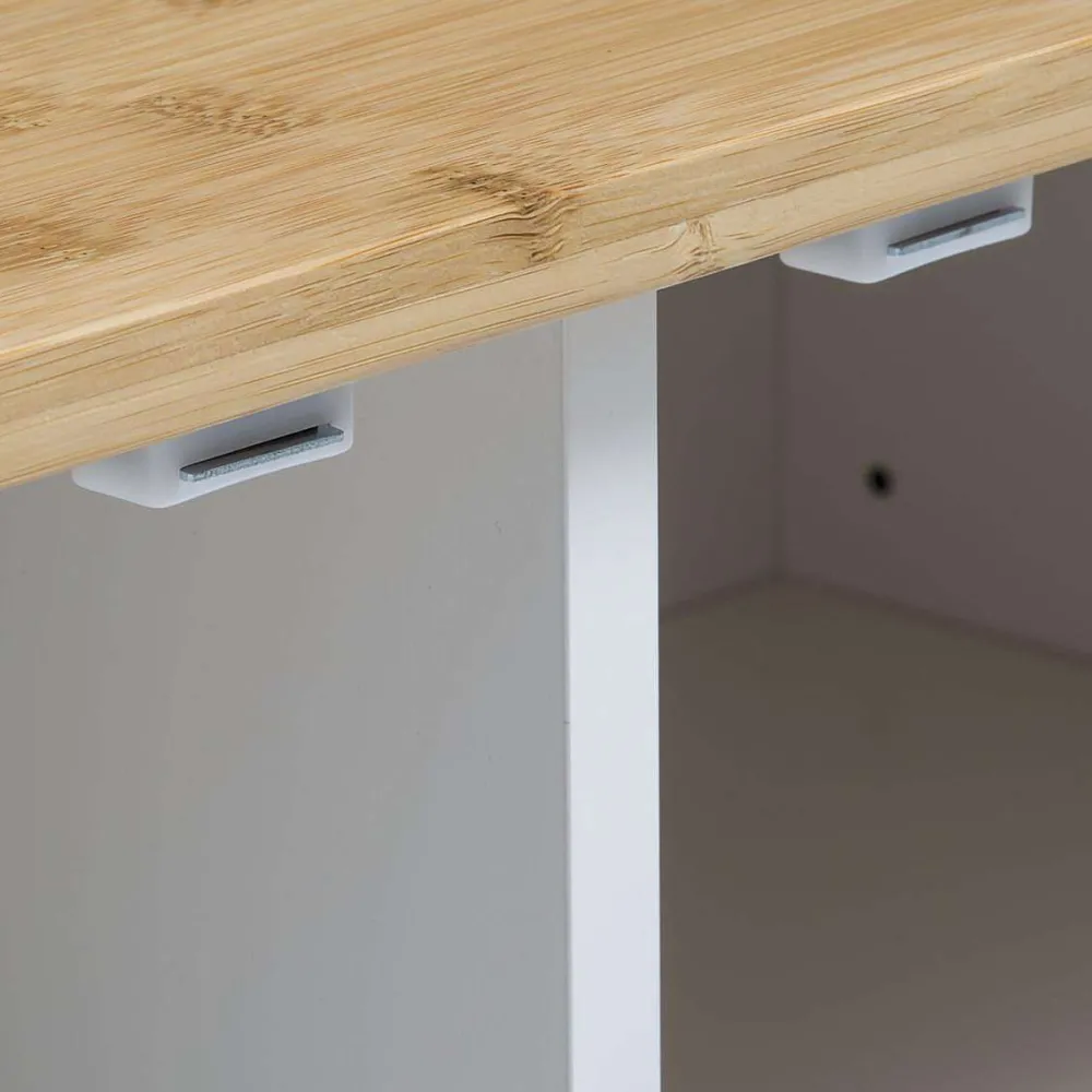 Five Meuble D'Appoint>Range Chaussures Bambou Blanc 8 Places