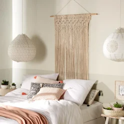 Atmosphera Rideau Fil Macrame Ivoire 90X200Cm- Textile Deco