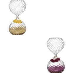 maxibazar Sablier Pompon Night H.18.5Cm- Objets De Decoration