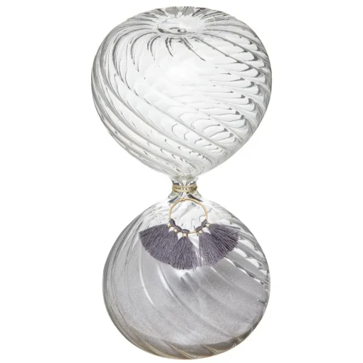 maxibazar Sablier Pompon Night H.18.5Cm- Objets De Decoration