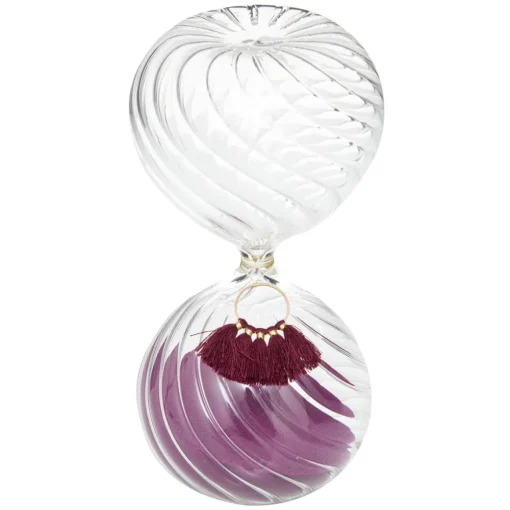 maxibazar Sablier Pompon Night H.18.5Cm- Objets De Decoration
