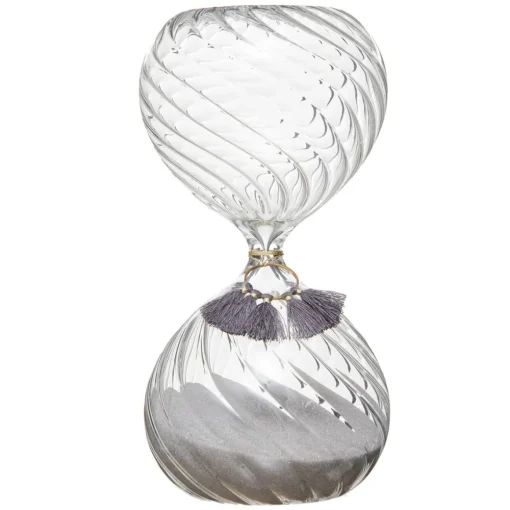 maxibazar Sablier Pompon Night H.18.5Cm- Objets De Decoration