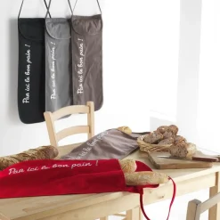 maxibazar Sac A Pain 28X70 Cm Coton Cuistot Taupe- Tabliers Et Accessoires