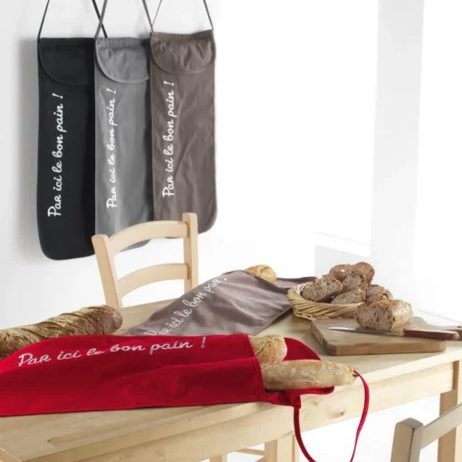 maxibazar Sac A Pain 28X70 Cm Coton Cuistot Taupe- Tabliers Et Accessoires