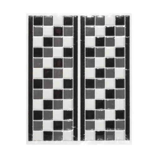 Atmosphera Sticker Petits Carreaux Frise Noir- Stickers