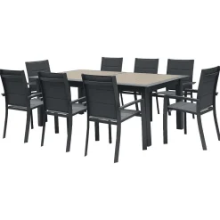 Hespéride Tables De Jardin></noscript>Table Allure Aluminium Muscade Graphite 12 Places
