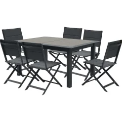 Hespéride Tables De Jardin></noscript>Table Allure Aluminium Muscade Graphite 10 Places