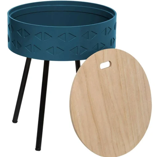 Atmosphera Bouts De Canapé>Table Cafe Coffre Shiro Bleu