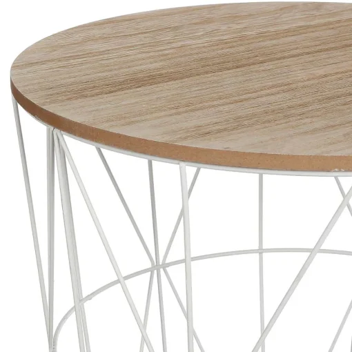 Atmosphera Bouts De Canapé>Table Cafe Metal Blanc Kumi D.41X40Cm