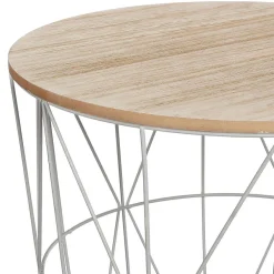 Atmosphera Bouts De Canapé></noscript>Table Cafe Metal Gris Kumi D.41X40Cm