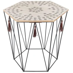 Atmosphera Bouts De Canapé></noscript>Table Cafe Metal Octogonal Kumi Ethnique