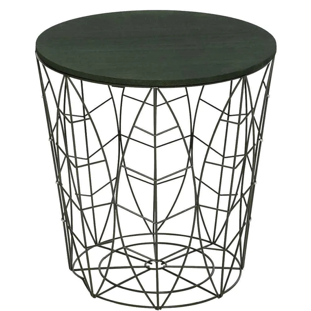 Atmosphera Bouts De Canapé>Table Cafe Metal Vert Kumi Leaf