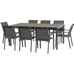 Hespéride Tables De Jardin></noscript>Table Evasion Rallonge Automatique Seigle Graphite 10 Places