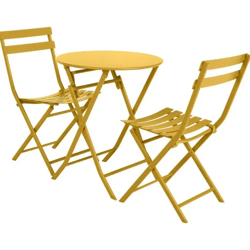 Hespéride Tables De Jardin>Table Greensboro Ronde Moutarde 2 Places