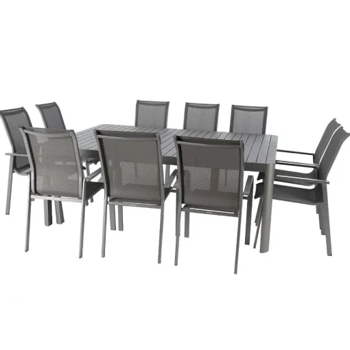 Hespéride Tables De Jardin>Table Paradize Extensible Rectangle Graphite 10 Places