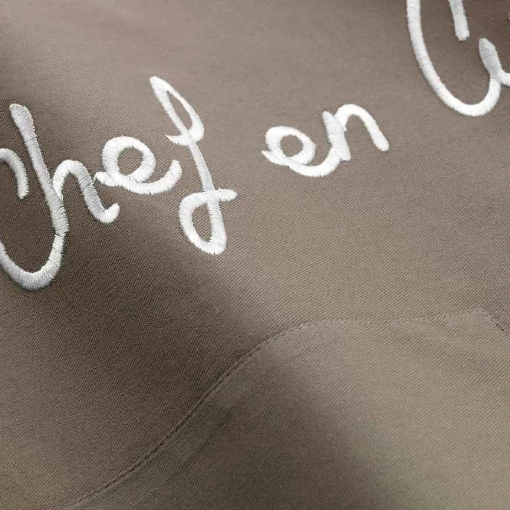 maxibazar Tablier Poche 60X84 Cm Coton Cuistot Taupe- Tabliers Et Accessoires