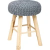 Atmosphera Tabourets>Tabouret Appoint Coton Suzette Gris Fonce