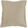 maxibazar Taie D Oreiller Volant Plat 63X63Cm Uni 57 Fils Lina Lin- Taies D'Oreillers Et De Traversins