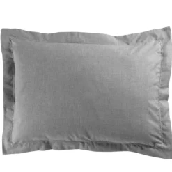 maxibazar Taie D Oreiller Volant Plat 50X70Cm Actually Gris- Taies D'Oreillers Et De Traversins