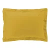 maxibazar Taie D Oreiller Volant Plat 50X70Cm Percale 78 Fils Ocre- Taies D'Oreillers Et De Traversins