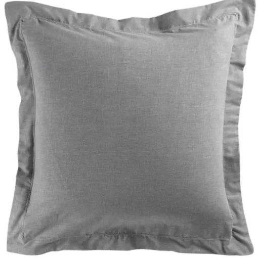 maxibazar Taie D Oreiller Volant Plat 63X63Cm Actually Gris- Taies D'Oreillers Et De Traversins