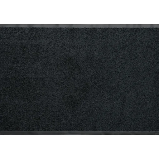 maxibazar Tapis Baptiste 80X120Cm Polyamide Pvc Noir- Tapis D'Entree Et Paillassons