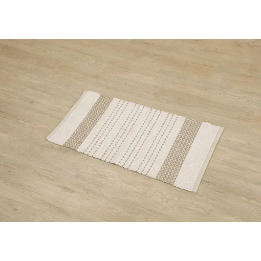 maxibazar Tapis Cilaos Coton 45X90Cm Naturel Beige- Tapis Deco