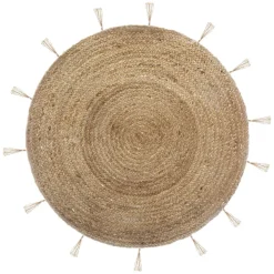 Atmosphera Tapis Cosy En Jute Et Lurex D.80Cm- Tapis Deco