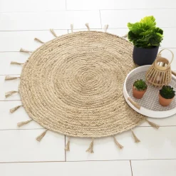 Atmosphera Tapis Cosy En Jute Et Lurex D.80Cm- Tapis Deco