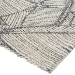 Atmosphera Tapis Coton Imprime Gris Fonce 60X90Cm- Tapis Deco