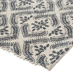 Atmosphera Tapis Coton Imprime Gris Fonce 60X90Cm- Tapis Deco