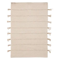 maxibazar Tapis Coton Pompon Jute 60X90Cm En Box- Tapis Deco