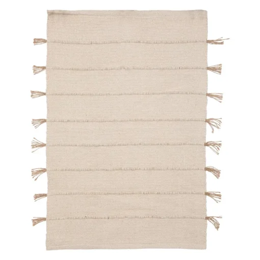 maxibazar Tapis Coton Pompon Jute 60X90Cm En Box- Tapis Deco