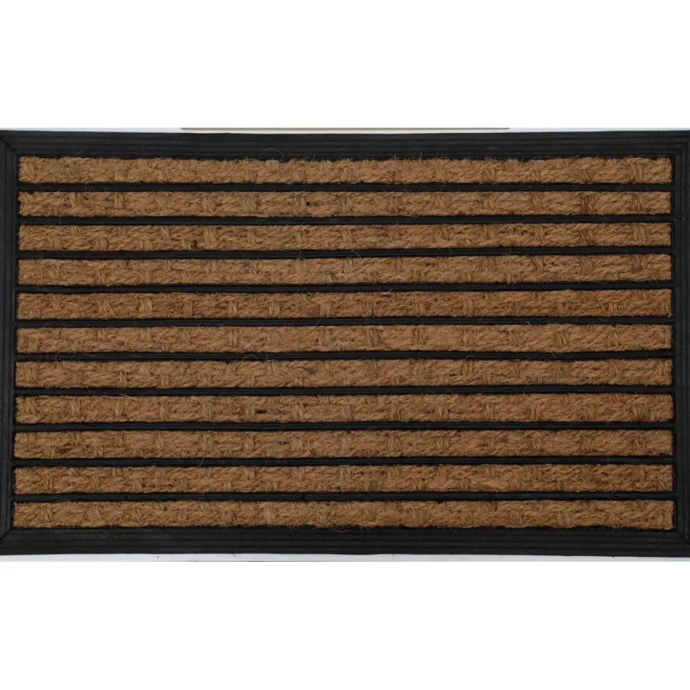 maxibazar Tapis Eloi 45X75Cm Coco Tresse Caoutchouc Traits- Tapis D'Entree Et Paillassons