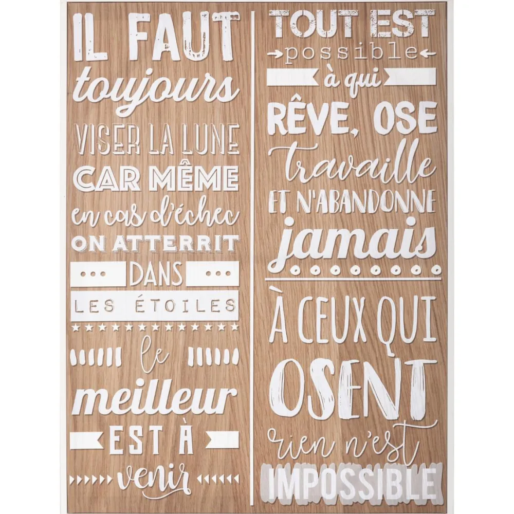 Atmosphera Toile Imprimee Citations D.58X78Cm- Toiles Et Tableaux