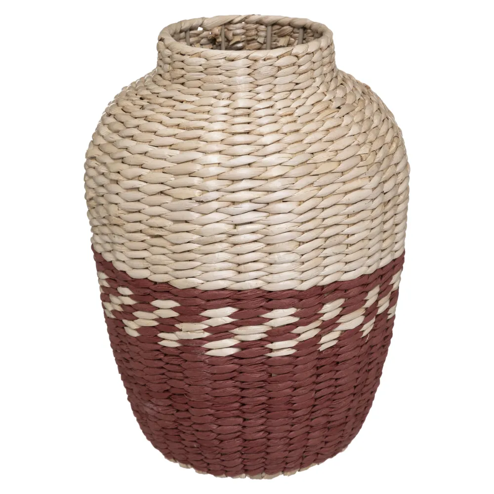 maxibazar Vase Naturel Bicolore Carmen D.25X32Cm- Vases Et Caches Pots