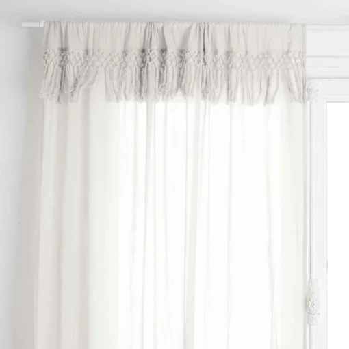 Atmosphera Voilage Coton Macra Ivoire 140X260Cm- Textile Deco
