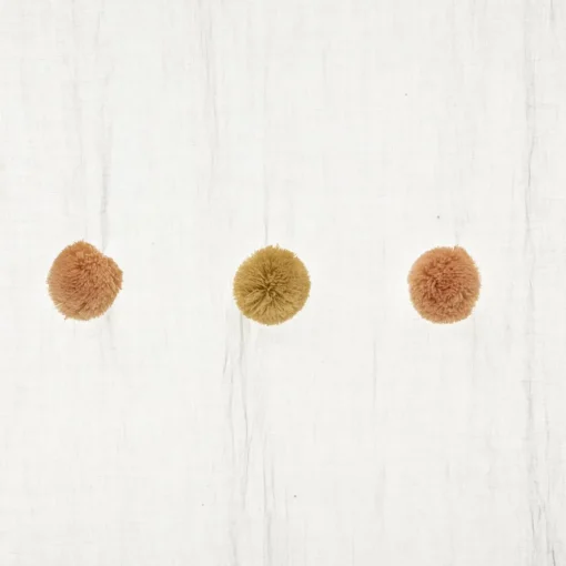 Atmosphera Voilage Pompons Rose Ocre- Voilage Et Rideau Enfant